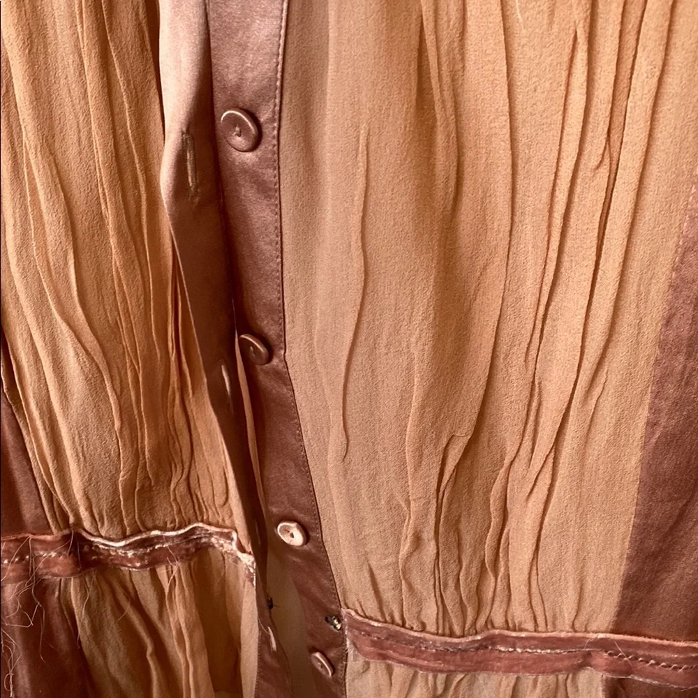 Philosophy Di Alberta Ferretti Lace Trimmed Silk Blouse size 10 made in Italy - Picture 6 of 9